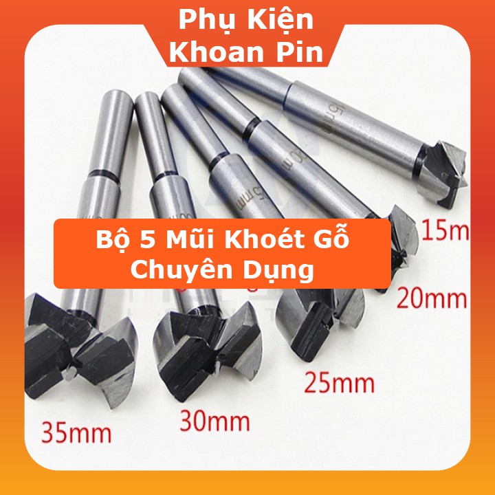 Bộ 5 mũi khoét gỗ 15-20-25-30-35mm (P140)