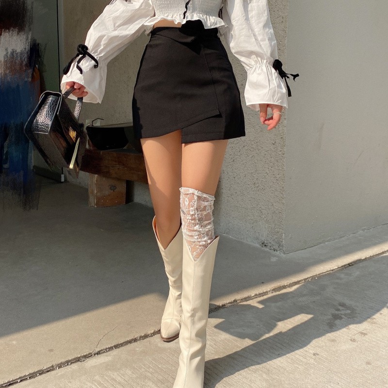 Cocory vn Chân Váy Lưng Cao Phong Cách Retro Thời Trang Nữ