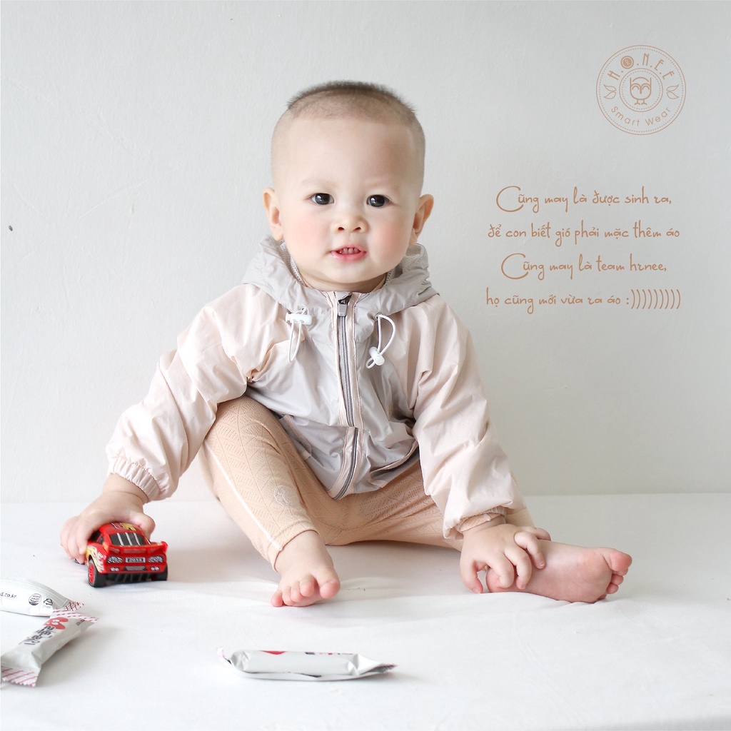 Áo khoác gió/ áo khoác phao có mũ mềm mát cho bé HRNEE