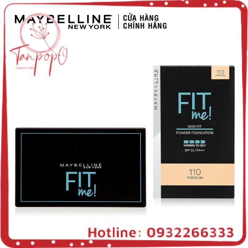 Phấn Nền Kiềm Dầu Chống Nắng Tiệp Mọi Tông Da SPF 32 PA+++ Fit Me Skin-Fit Powder Foundation Maybelline New Y