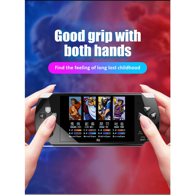 Máy Chơi Game Cầm Tay Cổ Điển 4.0 inch 8GB x6 Tích Hợp 1500 Trò Chơi