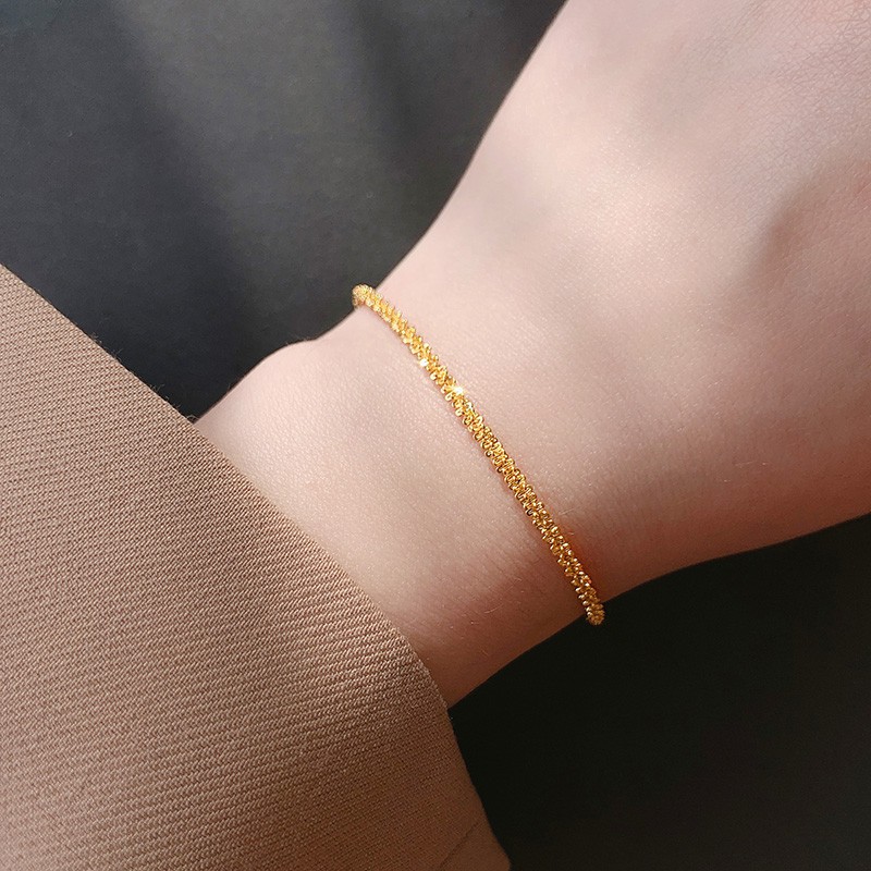 Vòng tay mạ vàng kim sáng bóng thời trang dành cho nữ