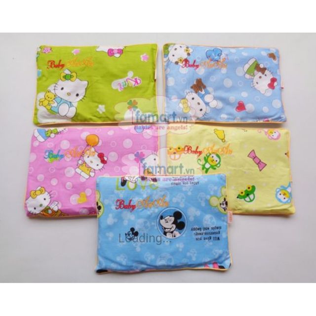 Gối Vỏ Đỗ Tâm An Vải Thô Lụa Hàn Cho Bé Sơ Sinh ( 23×32cm)