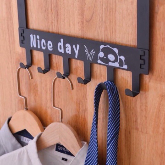 Móc Treo Đồ Sau Cửa Kim Loại Decor Có Chữ NICE DAY Dễ Thương - Dễ Dàng Thay Đổi Vị Trí