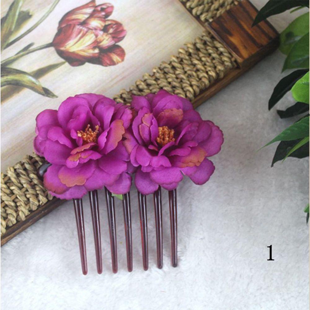 Lược Cài Tóc Bằng Lụa Đính Hoa Hồng Cameliaf 1 Thanh Lịch Cho Phù Dâu / Phù Dâu