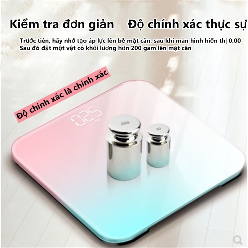 Cân Điện Tử Sức Khỏe Mini Gia Đình 180kg Mặt Kính Cường Lực Dùng Sạc Tiện Dụng