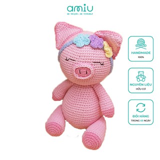 Gấu bông móc len Amigurumi cao cấp Amiu Việt Nam - Lợn Thiên Thần quà tặng đồ chơi nhồi bông - SP000104