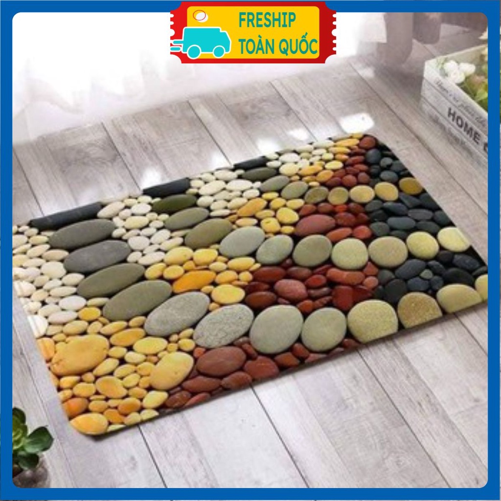 Thảm lau chân 3D đá sỏi 40 x 60 .
