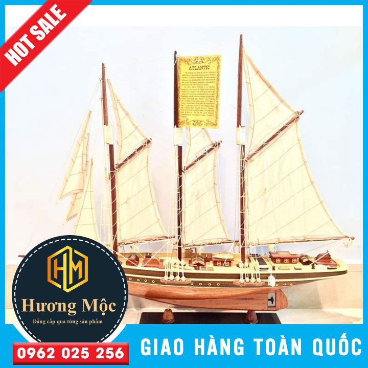 [ Gỗ Tự Nhiên] Du Thuyền Atlantic Thân Dài 70 cm