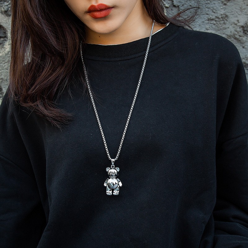 Vòng Cổ Thép Titan Nhiều Lớp Cho Nữ Phong Cách Hip Hop Thời Trang Han Quôc