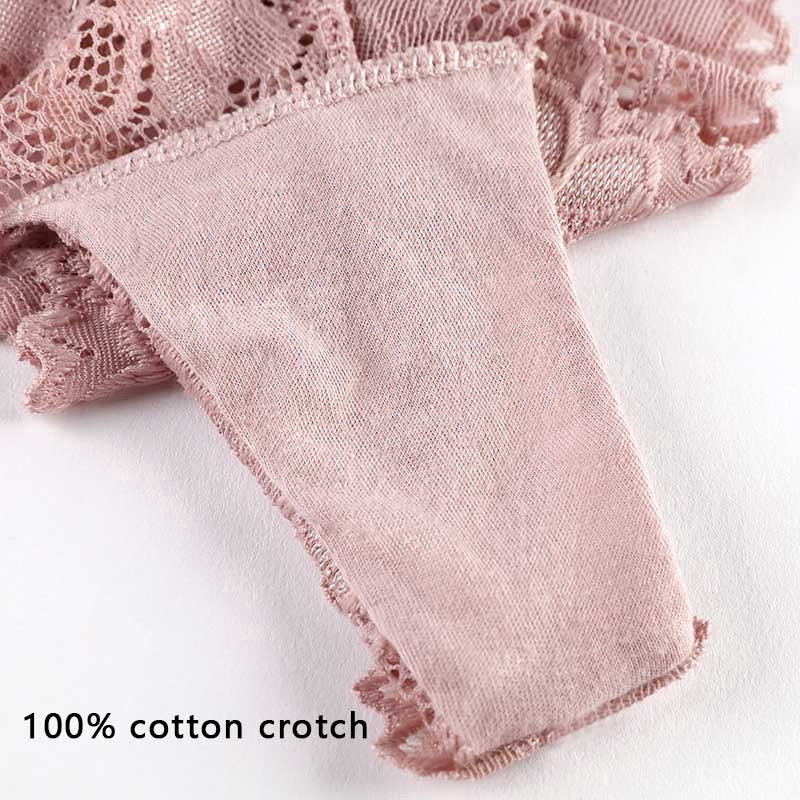 AOFEIQIKE Quần lót nữ G String Thong cạp thấp thêu ren hoa rỗng gợi cảm thoáng khí M-XL