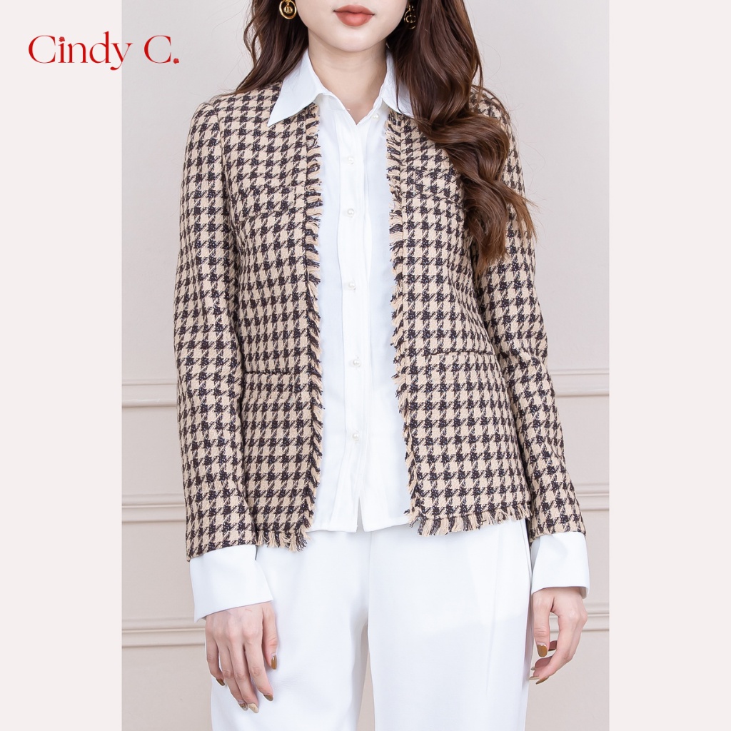 Áo khoác Sherlock CINDY C chất liệu dạ Tweed phong cách công sở thanh lịch 884