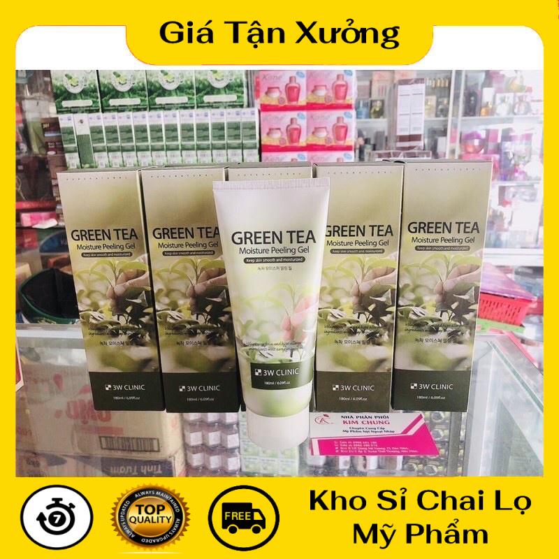 [Hàng chuẩn] Tẩy tế bào chết trà xanh 3W Clinic 180ml Hàn Quốc , nguyên liệu, công thức làm kem trộn trắng da body