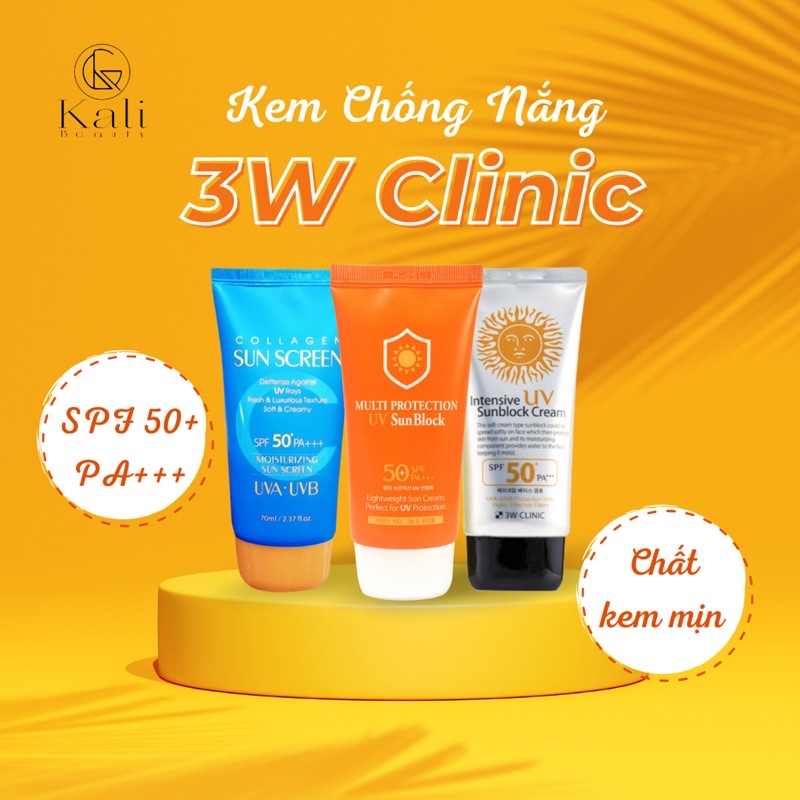 Kem chống nắng 3W Clinic Intensive UV Sunblock Cream SPF 50 PA+++