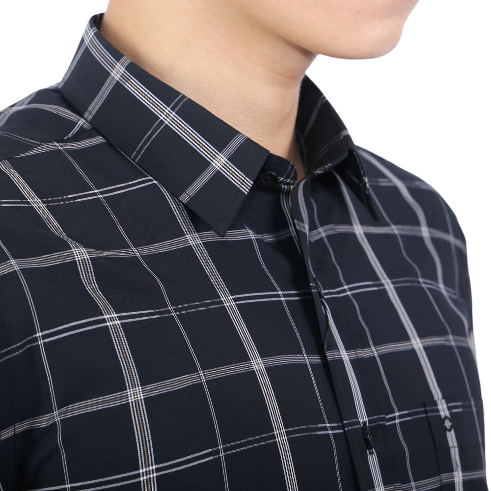Áo sơ mi dài tay Nam Owen Bạc hà Regular Fit Đen trắng nâu - AR22634DT