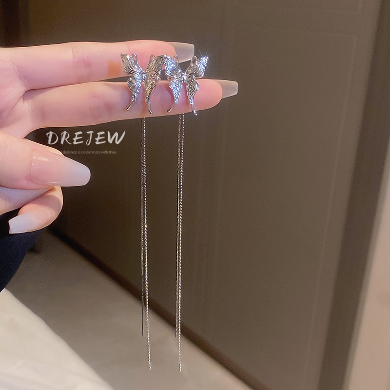 Bông tai kim loại DREJEW 3 dạng kẹp hình bướm không cần xỏ lỗ độc đáo phong cách Hàn Quốc