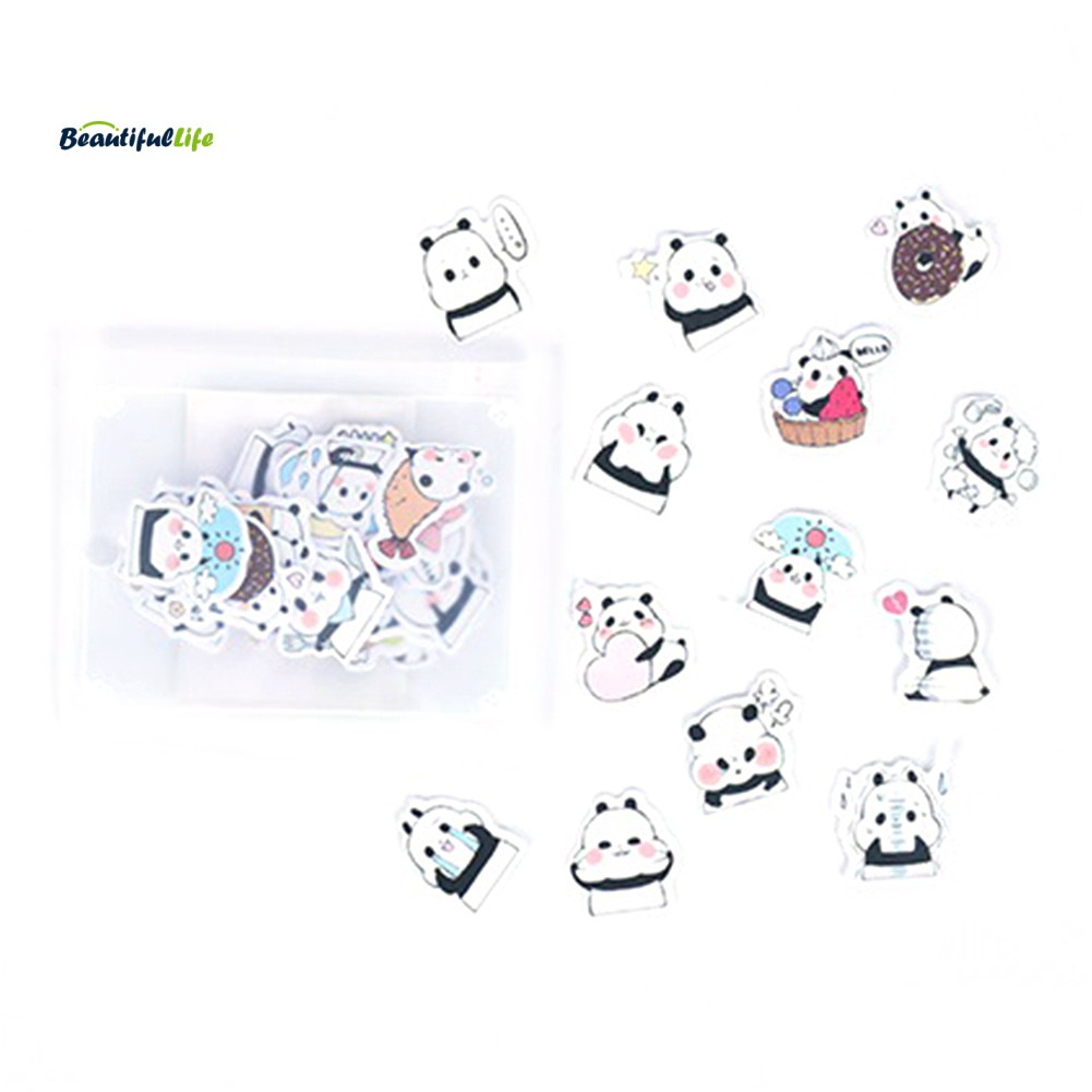 Set 40 Sticker Dán Trang Trí Hình Chuột Hamster / Mèo / Gấu Trúc Dễ Thương