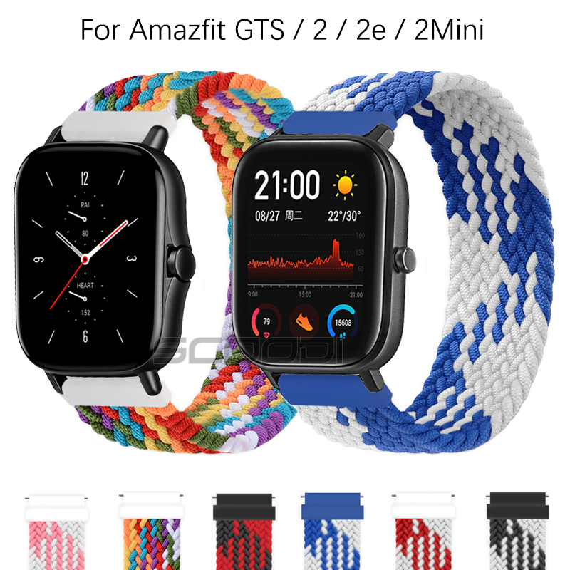 Dây Đeo Đồng Hồ Dạng Bện Bằng Nylon Co Giãn Cho Xiaomi Huami Amazfit GTS 4 3 2 2e 4Mini 2Mini