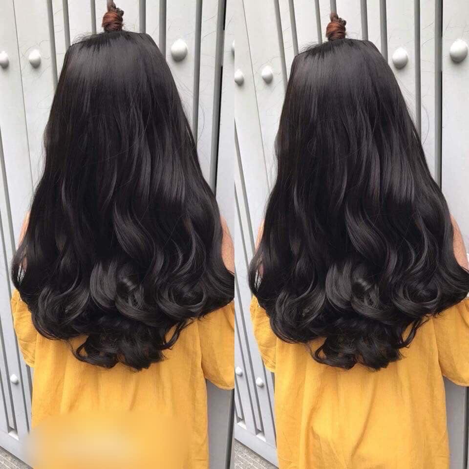 Loại 1-Lưới hoa-Tóc giả kẹp U xoăn dài 50cm