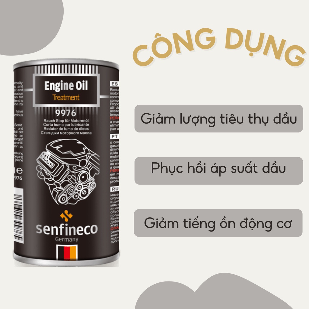 Phụ gia nhớt tăng chất lượng Senfineco 9976 Engine Oil Stop Smoke dung tích 300ml
