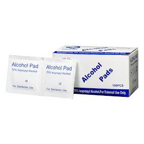 Cồn khô bông tẩm cồn tiệt trùng (alcohol pad 1 hộp)