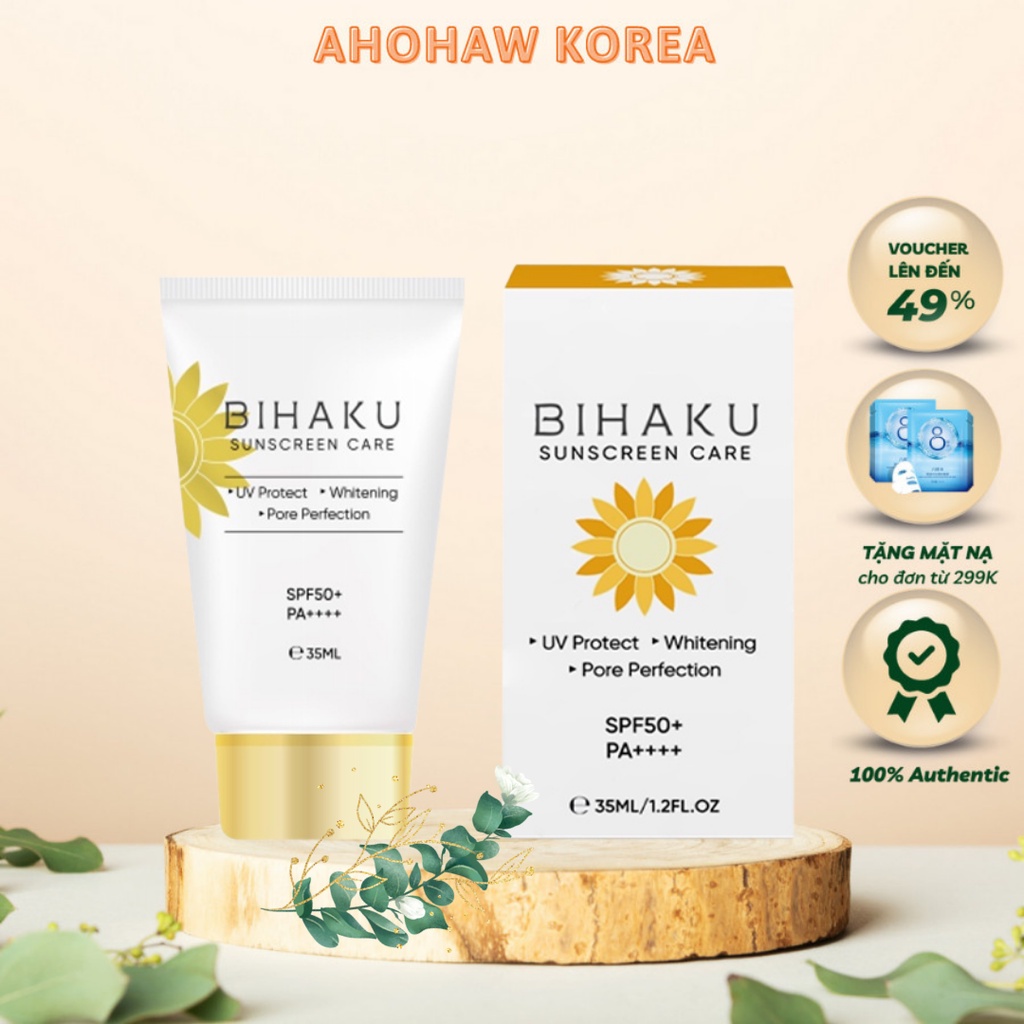 Kem chống nắng nâng tông Bihaku Sunscreen Care SPF 50+ PA++++