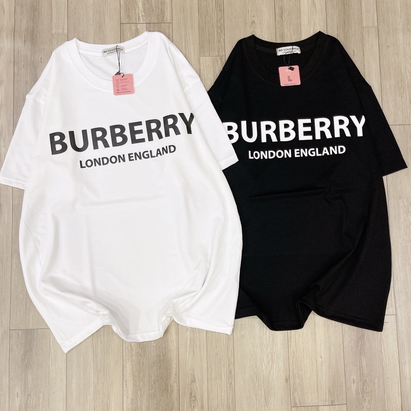 Áo Thun PHÔNG NAM NỮ UNISEX CHỮ BUR-BERRY - Hình chụp thật