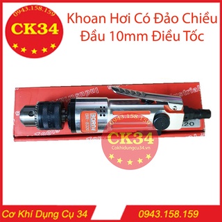 Máy khoan hơi cầm tay boro có đảo chiều, điều tốc đầu kẹp 10mm