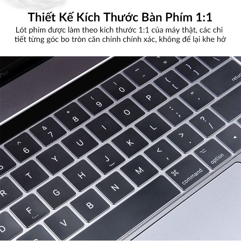 Miếng Lót Phủ Bàn Phím MacBook Pro 14 inch, 16 inch WIWU Mỏng 0.13mm, Nhựa TPU Mềm, Ôm Sát Phím, Chống Bụi, Chống Nước