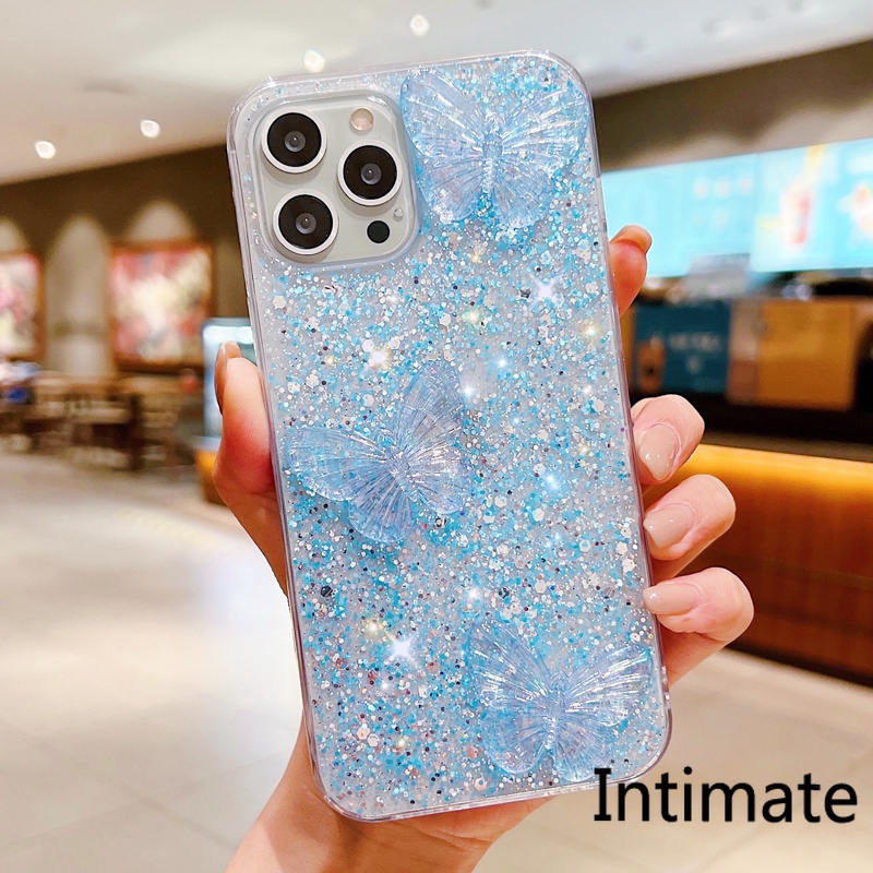 Ốp Điện Thoại Họa Tiết Bươm Bướm Đính Đá Lấp Lánh Dành Cho OPPO Reno 7Z 6 6Z 5 4 4F 3 2 2Z A93 F17 Pro