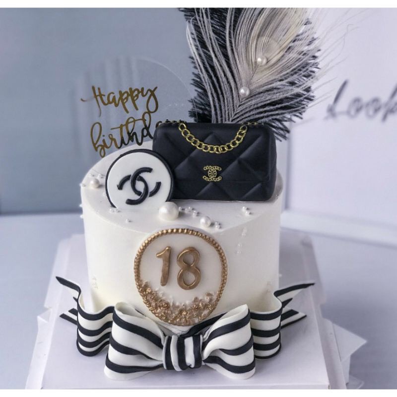 Set que cắm trang trí bánh kem, bánh sinh nhật mô hình túi xách LV Chanel