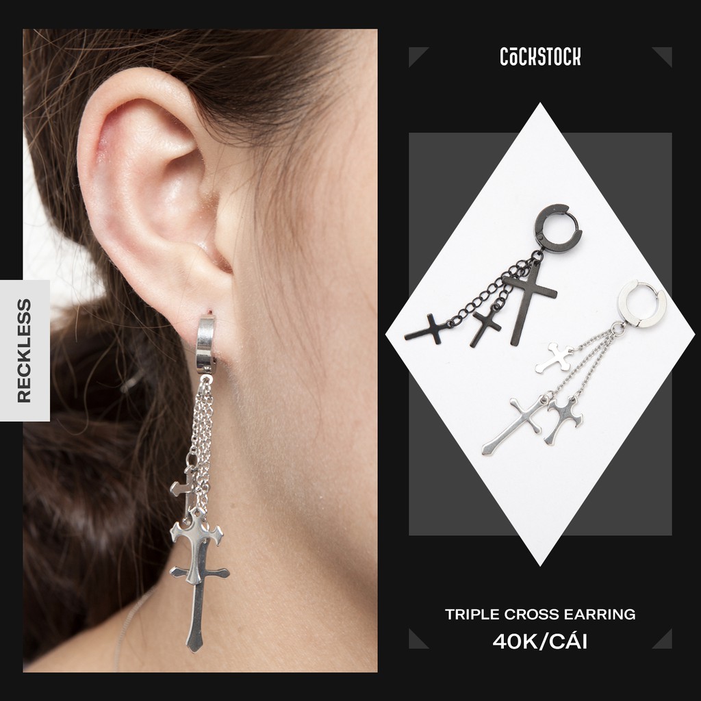 Khuyên tai cá tính nam, nữ style Hàn Quốc - Reckless Earring (giá 1 chiếc)
