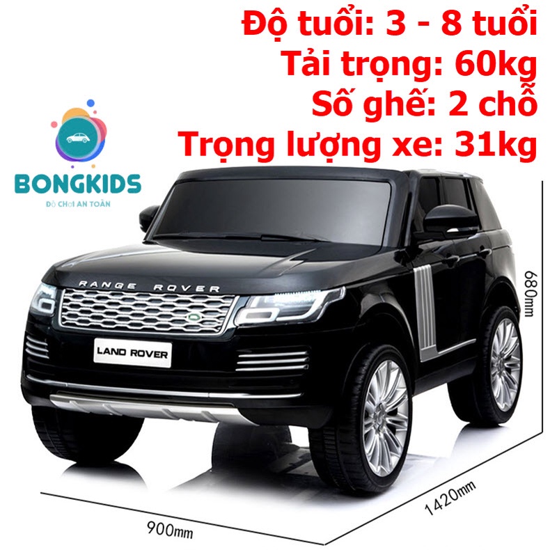 Xe ô tô điện trẻ em 2 chỗ rộng DKRR999🔥BH 12 THÁNG🔥ghế da, bánh cao su, bản quyền Range Rover, sơn tĩnh điện, tải 60kg