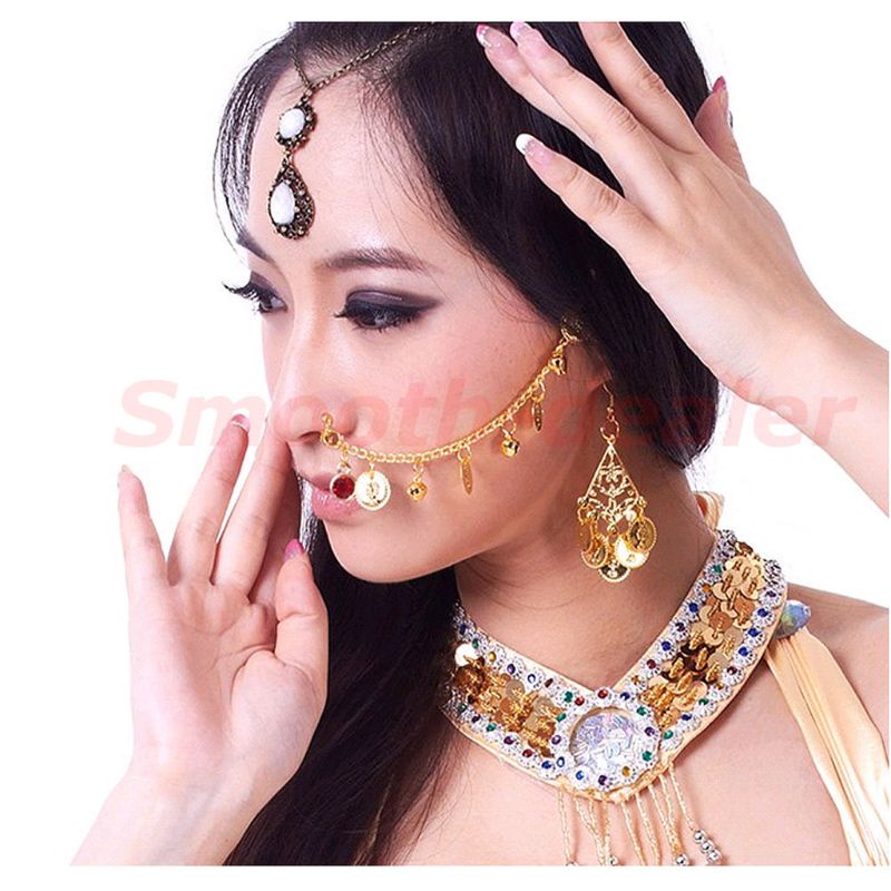 Khuyên Mũi Dạng Dây Xích Màu Vàng Thời Trang Cho Cô Dâu Múa Bụng YOUYO