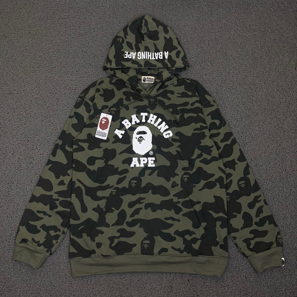 Bape Áo Khoác Hoodie Họa Tiết Rằn Ri 2 Màu