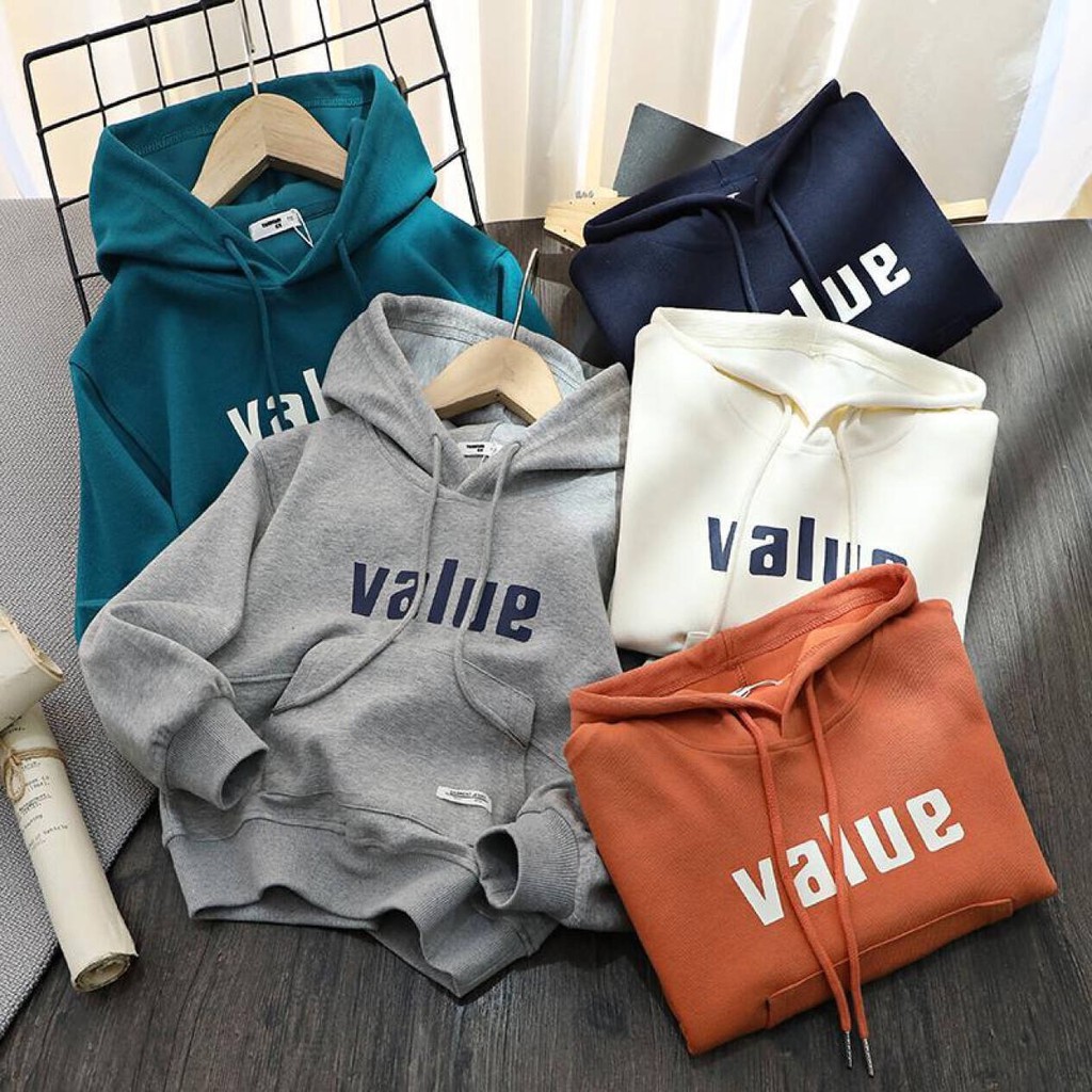 MCBB - 23-47Kg Vải Dày Áo Hoodie Bé Trai Bé Gái Ba Mẹ Áo Thun Tay Dài Có Mũ Trùm Đầu Dây Rút Cotton Unisex Nam Nữ Trẻ Em
