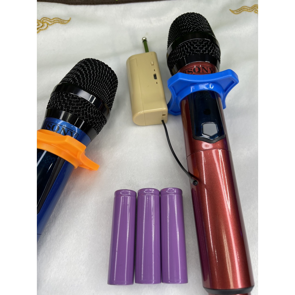 Micro Karaoke Không Dây SQNY Cao Cấp. Bắt Sóng UHF Có Thể Kết Nối Loa Kéo, Âm Ly, Mic Thu Âm. Tặng Kèm Pin Gắn Vào Mic