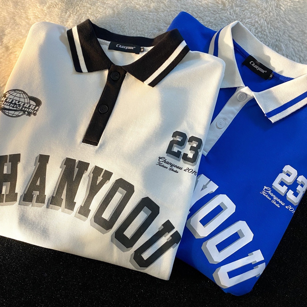 Áo Thun POLO 100% Cotton Nguyên Chất Tay Ngắn In Chữ Phong Cách Retro Dành Cho Nữ Sinh