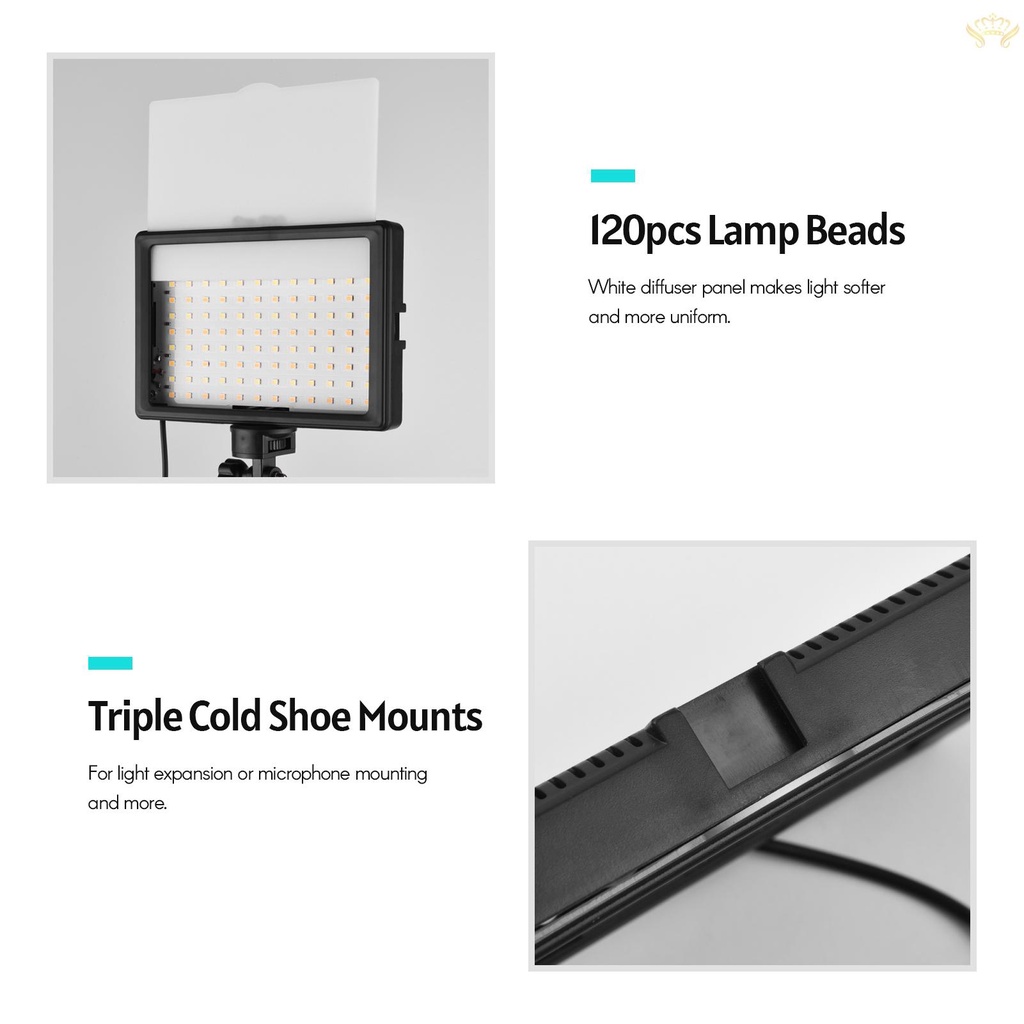 Bộ Đèn Led Chụp Ảnh Andoer 3200k-5600k 1280 Hạt 148cm / 58in Kèm Giá Đỡ Ba Chân Và Bộ Lọc Ánh Sáng Trắng / Vàng / Xanh Lá / Xanh Dương