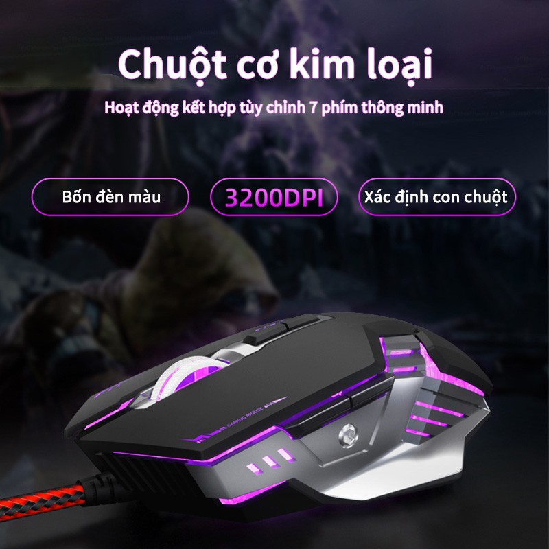 Chuột máy tính có dây Amoi G9 hoạt động yên tĩnh cho chơi game/ sử dụng tại văn phòng