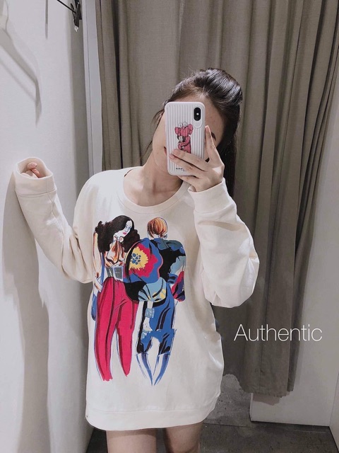 Áo nỉ xuất Zara màu be