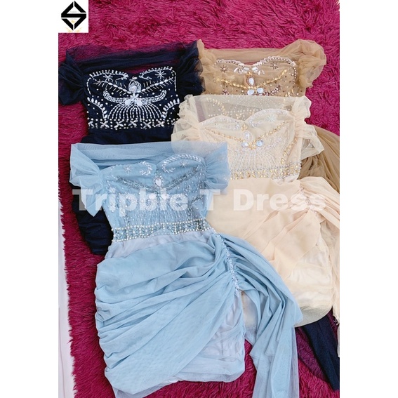 Đầm body dự tiệc lưới kết đá TRIPBLE T DRESS - size M/L - MS83Y