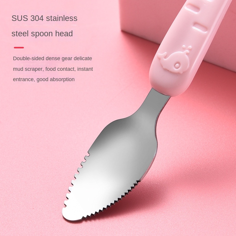 Muỗng Ăn Trái Cây Hai Đầu Bằng silicone Và Thép Không Gỉ Cho Bé