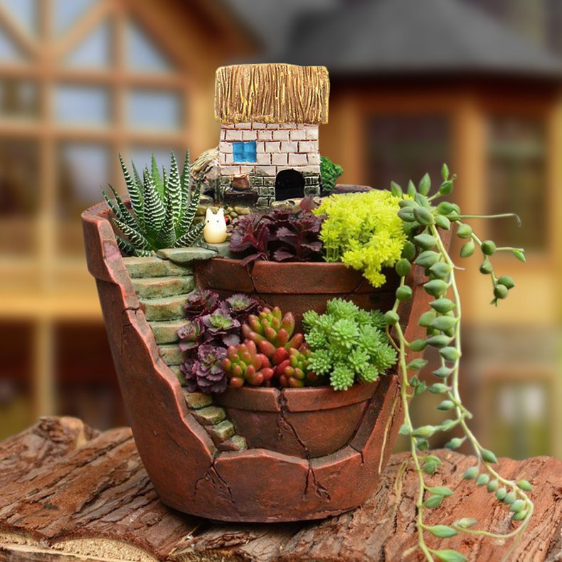 * NEW * Creative Plants Pot City Of Sky Succulent Plant Pot Flower Basket Planter Pot