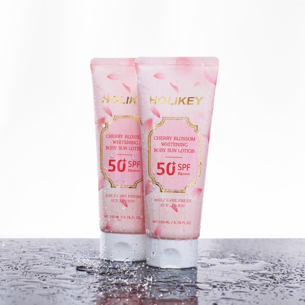 Kem Body Trắng Da Chống Nắng Holikey Hàn Quốc Cherry Blossom Whitening Lotion Giúp Trắng Da & Dưỡng Ẩm 200ml