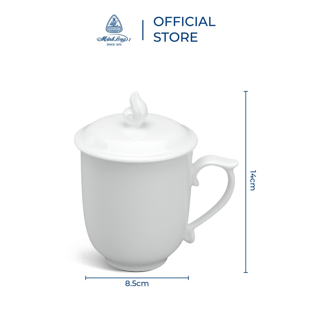 Ca Trà Sứ Minh Long 0.3L - MẫU Đơn TrắNg
