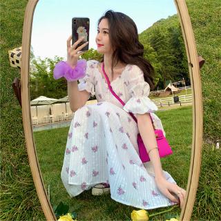 Đầm Hoa Hồng Màu Tím Size S-Xl Nữ Tính