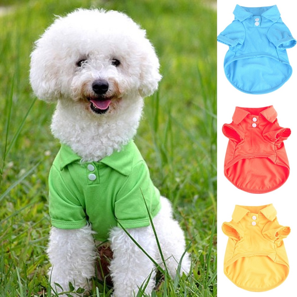 Áo Polo Thoáng Khí Màu Sắc Đơn Giản Cho Thú Cưng