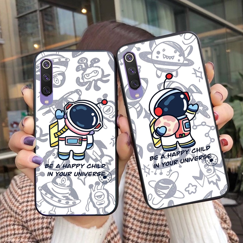 Ốp lưng Xiaomi Mi 9 - Mi 9 SE mẫu  vũ trụ cute đáng yêu, ốp phi hành gia