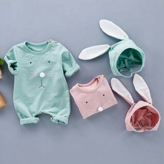 Set body thỏ ngọc kèm mũ cho bé